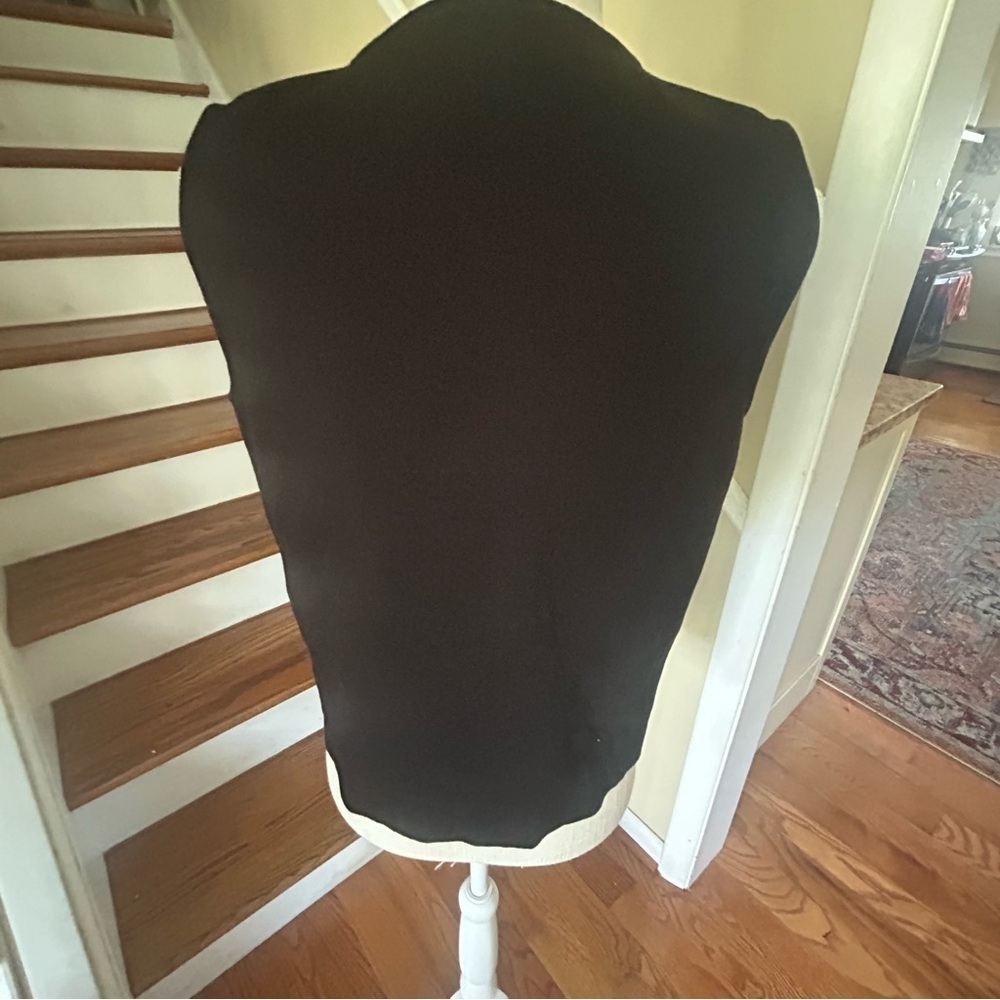 Adrianna Papell Black Ponte Longline Vest Tailored Minimalist Chic S Y2K - Picture 4 of 8